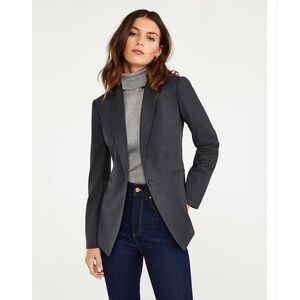 Ann Taylor Petite Charcoal Gray Suit Jacket